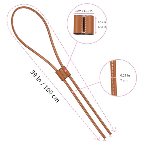 ALLZEDREAM Leather Drawstring Replacement Bucket Bag Detachable PU Pull String Strap (Brown) - color: Brown