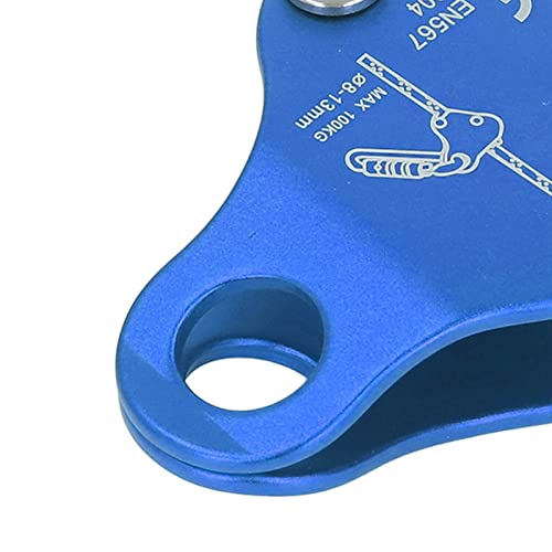 Kadimendium Climbing Rope Grab Stopper Aluminum Alloy Self Locking Grip Clamp for Cave Exploration (Blue) - color: Blue