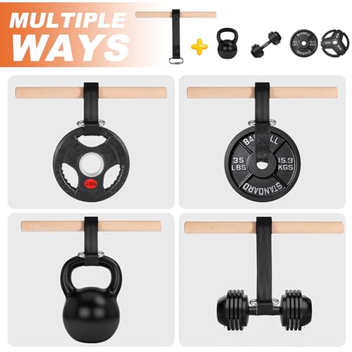 Forearm Strengthener and Wrist Roller, Forearm Exerciser with Joint-Friendly Beech Wood Handles, Forearm Strength Trainer with Durable Nylon Webbing and Stainless Steel Chain Quick Links