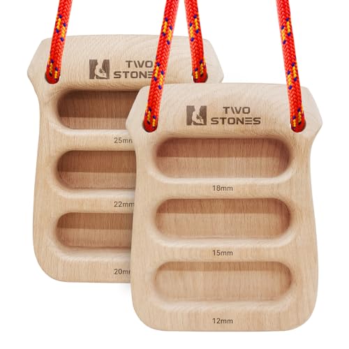 TWO STONES Portable Hangrboard Rock Climbing | Lightweight Climbing Hangboard as Climbing Training Board for Rock Climbers as Gift