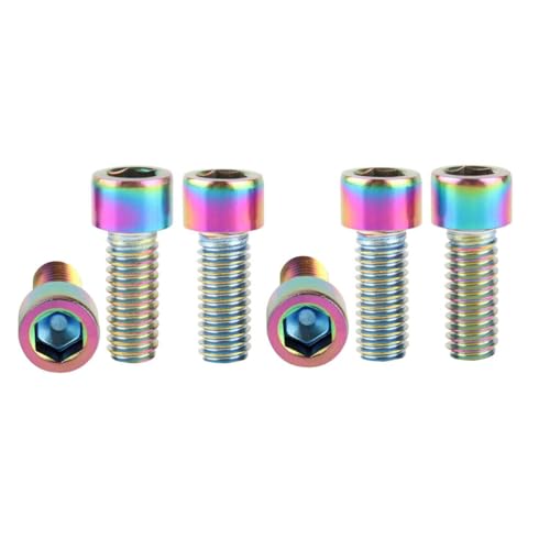 6Pcs Bike Screws M6x10 12 16 18 20 25 30 35mm Stainless Steel Socket Head Cap Allen Hex Bolt (Ranibow, M6 x16mm) - color: Ranibow, size: M6 x16mm
