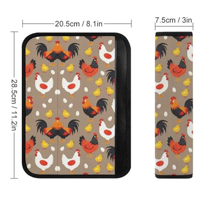 Universal Fit Chicken Printed Car Seat Belt Pad for Elderly Support, Stroller Pushchair High Chair, 1 Pair Shoulder Harness Cover Neck and Shoulder Support - color: Pattern 1024