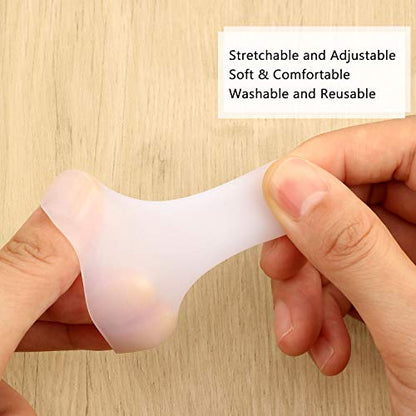 Frienda 30 Pieces Gel Finger Protector Cots Silicone Cover Cap Sleeves for Finger Cracking Trigger Support(White) - color: White