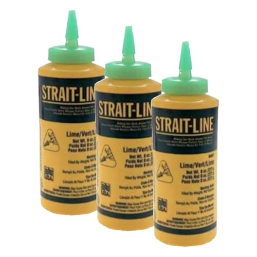 IRWIN Tools STRAIT-LINE 64907 High-Visibility Marking Chalk, 8-ounce, Green (64907) (Pack of 3) - size: 1 Count (Pack of 3)