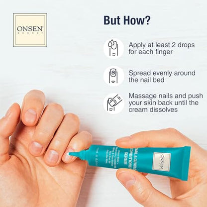 Onsen Nail & Cuticle Rescue Kit – Conditioner Serum, Repair Oil & Cuticle Balm – Tsubaki, Shea Butter, Jojoba – Strengthens Nails, Softens Cuticles, Hydrates Skin (15ml Serum+10ml Oil+32.5ml Cream) - size: 0.57 Ounce (Pack of 3)