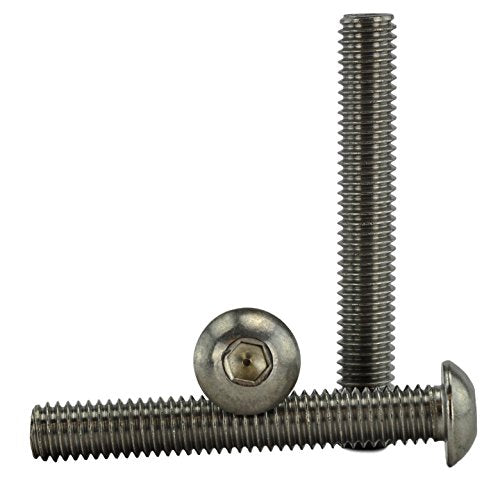 Chenango Supply 3/8-16 x 2-1/2" Stainless Socket Button Head Cap Screws | 18-8, Coarse Thread, Full Thread, Hex Drive, Corrosion-Resistant - size: 3/8-16 X 2-1/2