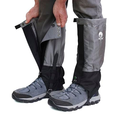 Pike Trail Adjustable Leg Gaiters - Lightweight, Waterproof - Leg Guards for Men & Women - Hiking Essentials Ideal for Hunting, Trekking & Fishing - 1 Pair - color: Overcast Grey