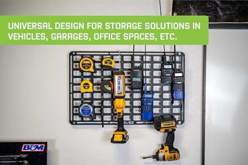 DV8 Universal Molle Panels 15" x 12" for Garages Available in 3 Sizes | Can Mounted Almost Anywhere Including Vehicles, Universal Mounting for Tools, Recovery Gear, & More - size: 15" x 12"