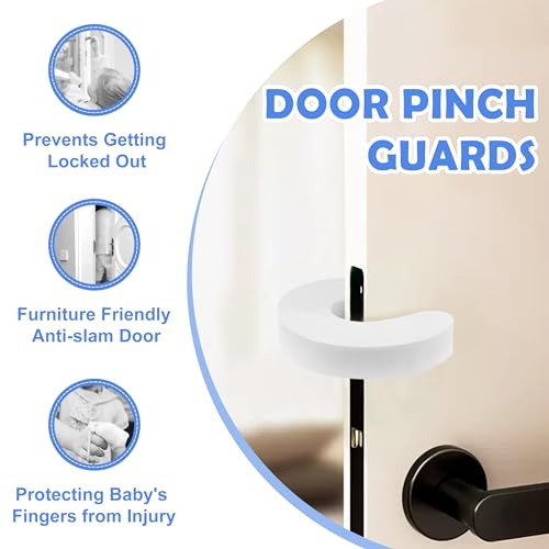 10 Pack Door Pinch Guards for Kids, Door Slam Stopper, Thick Door Finger Pinch Guard That Prevents Doors from Slamming and Baby from Getting Trapped