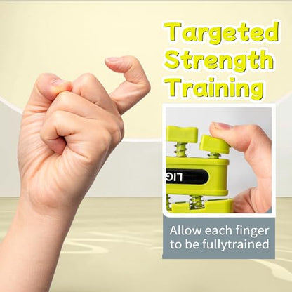 DICYWUDI Grip Strength Trainer, Finger Strength Trainer for Grip Strength Training for Fingers, Wrists, and Hands for Home, Office, Gym, Climbing, Athletes, Musicians, and Therapy - color: Yellow/Black/Red/Blue