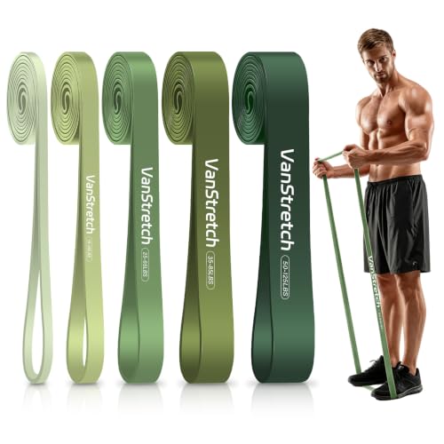 Resistance Bands for Working Out,5-Level Elastic Pull Up Assistance Bands Set for Men & Women,Exercise Bands for Home Workouts,Fitness,Training & Physical Therapy - color: Green