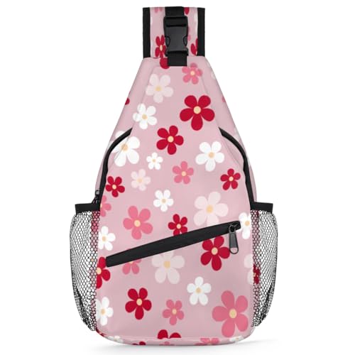 Beautiful Flower Colorful Sling Backpack for Women Men Waterproof Antitheft Chest Bag Lightweight Travel Crossbody Shoulder Bag for Shopping Outdoor Leisure Sports Mountaineering Riding - color: Backpack24
