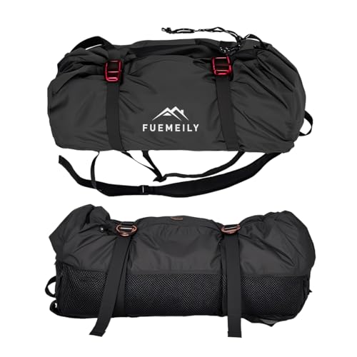 Rock Climbing Rope Bag, Large Capacity Folding Rope Storage Backpack with Ground Sheet, Adjustable Straps Outdoor Climbing Gears Black - color: 2-black