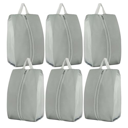 6pcs Portable Shoe Organizer, Travel Pouches with Zipper, Golf Shoe Bags, Clothes Bags, Soccer Cleats Bag Shoe Pouch for Gym, Waterproof, Odor-Resistant (Grey) | Golf Shoe Bags, Clothes Bags, Soccer Cleats Bag Shoe Pouch for Gym, Waterproof, Odor-Resistan