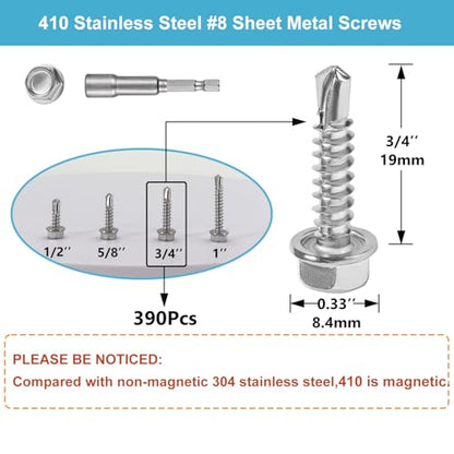 Sheet Metal Screws，Hex #8x3/4‘’（390） | Metal Fastener - color: Hex #8x3/4‘’（390）