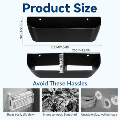 8 Pack Wall Mounted Shoes Rack with Sticky Hanging Strips, Space Saving Hanging Shoe Rack No-Drill Shoe Holder for RV Campers Door Closet