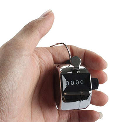 Handheld Tally Counter 4 Digit Mechanical Clicker Counters 4 Pcs | Metal Mechanical Palm Count Clicker, Max 9999 Numbers Recorder Trackers, Sports Golf Coach Inventory Warehouse Equipment