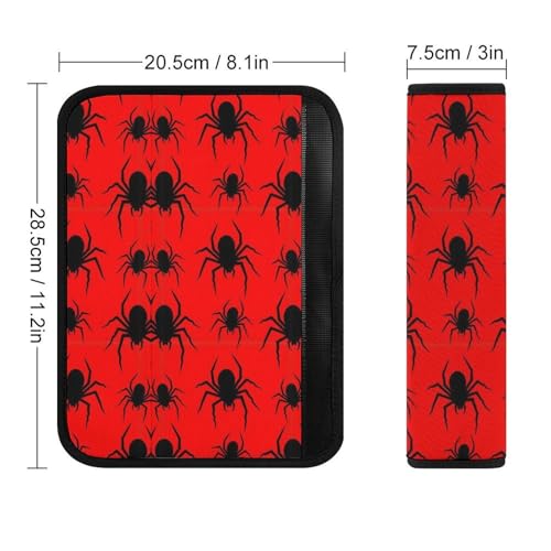 2 Piece Soft Padded Seat Belt Shoulder Pad for Adult Use, All Vehicles, Christmas Spiderweb Red Black Spider Web Automotive Seat Belt Protector, Easy Install (No Tool) - color: Pattern 225