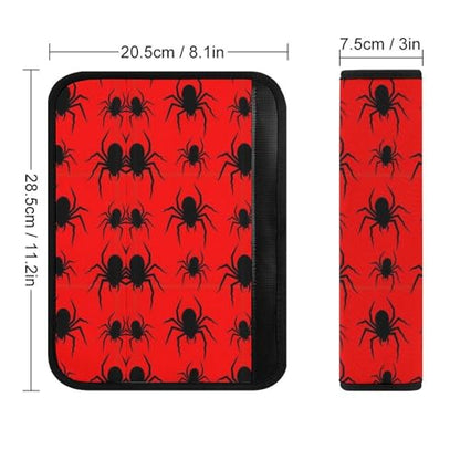 2 Piece Soft Padded Seat Belt Shoulder Pad for Adult Use, All Vehicles, Christmas Spiderweb Red Black Spider Web Automotive Seat Belt Protector, Easy Install (No Tool) - color: Pattern 225