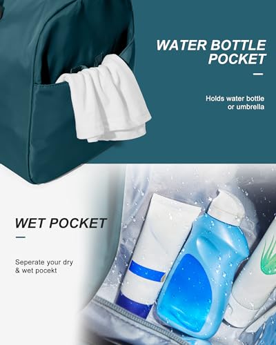 Gym Bag Womens Mens with Shoes Compartment and Wet Pocket Travel Duffel Bag for Women for Plane Sport Gym Tote Bags with Toiletry Bag Waterproof Weekend Overnight Carry on Bag Hospital Holdalls