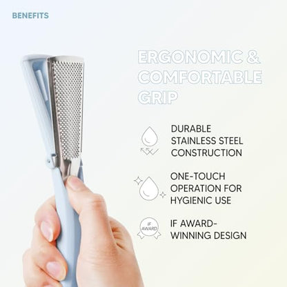 Stainless Steel Callus Remover(Sky Blue), Effective for Thick Callus and Cracked Feet Pedicure Rasp, Remove Hard Skin, Grater Foot File, Foot Scrubber, Professional Foot Care - color: Pastel Blue