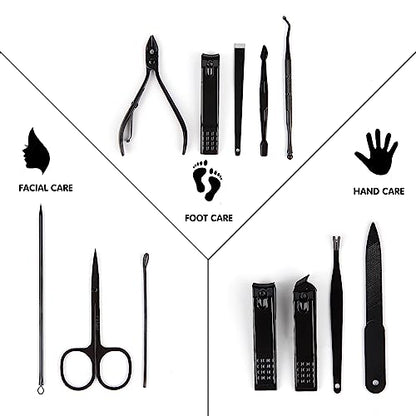 Nail Kit, Manicure Kit, Nail Care Kit for Men, Manicure Pedicure Set, Nail Clippers Toenail Clippers Kit, Professional Manicure Kit Pedicure Kit, Blue Travel Case, Set of 12. - color: A-dark Blue