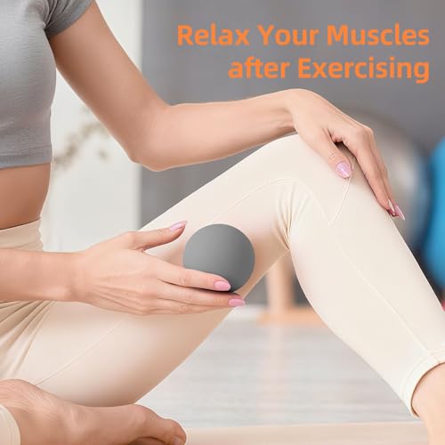 Massage Lacrosse Balls for Myofascial Release, Trigger Point Therapy | Foot Massage Ball to Relieve Plantar Fasciitis, Muscle Soreness - color: Gray