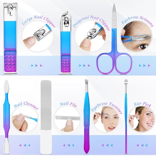 Manicure Set Nail Clipper Set Personal Care Grooming Kits Travel Nail Care Set Manicure Tools Fenlebeneil Nail Clippers Pedicure Kit Basic Nail Tools Gift for Men Women