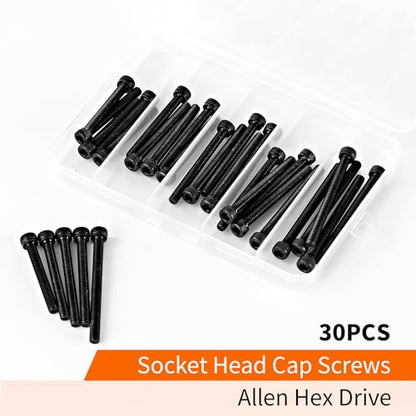 M5 x 40mm 45mm 50mm 55mm 60mm Hex Socket Head Cap Screws Bolts, 12.9 Grade Alloy Steel, Black Oxide Finish, Allen Socket Drive, Metric Machine Fully Threaded, Assortment Kit 30PCS - size: M5 x 40/45/50/55/60mm (30PCS)