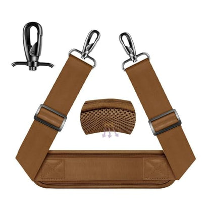 ZINZ 75" Shoulder Strap with Fixed Pad and Dual Balanced Buckles，Khaki - color: Khaki
