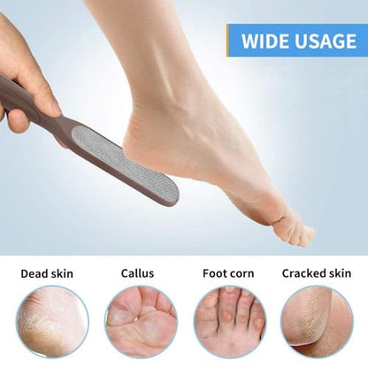 Fu Store 2 Pack Foot Files Callus Remover Stainless Steel Foot Rasp and Dual Sided Feet File Professional Scrubber Pedicure Tools Premium for Feet Care Remove Hard Skin, Brown - color: Brown