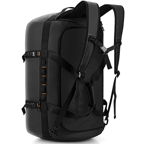 Hulongo Waterproof Duffel Bag Backpack for Men, Black, 90L | Large, Mens Duffel Backpack Bags, Traveling, Heavy Duty - color: Black, size: 90L