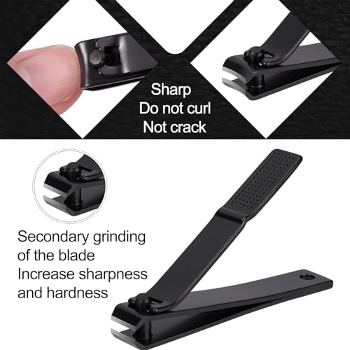 Nail Clipper Set, Christmas Stocking Stuffers for Men,Teen Boy,Husband,Dad | Gift Ideal for Boyfriend, Ultra Sharp Stainless Steel Fingernail Clippers & Leather Travel Case,Manicure Set for Men,Women