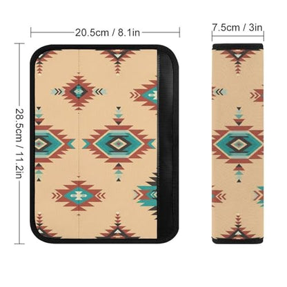 2 Piece Geometric Tribal Red Teal White Aztec Car Seat Belt Pad Breathable Seat Belt Cushion for Child, Stroller Pushchair High Chair, Easy Install (No Tool) - color: Pattern 30