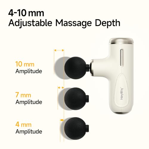 HEYCHY Super Mini Massage Gun with 4-10mm Amplitude, HSA, FSA Eligible | Travel Size,Quiet Operation, Muscle Recovery for Men Women Athletes - color: Pearl White