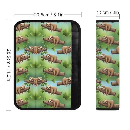2 Pack Cute Sleep Sloth Car Seat Belt Pad Soft Padded Harness Pads Strap for Child, Car Seats Pushchair Strollers High Chair Pushchair, Anti-Slip Pad - color: Pattern 651