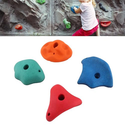 Climbing Holds Colorful Resin Fiber Diverse Shapes for Childrens Rock Wall, 5-Pack Set for Outdoor Play