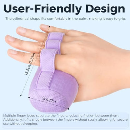 Palm Grips, Hand Contracture Cushions, Finger Grips, Finger Splitter, Palm Protector for Hand Contracture, Grip Strengthener Pad for Elderly, Stress Relief, Sweat Resistant, Washable, Purple, S, 2 Pcs - color: Purple-2 Pcs-S