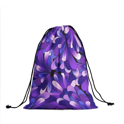 Gymnastics Grip Bag for Gymnasts Gymnastic Drawstring Bag Gym Athlete Bag - color: Abstract Purple Flower, size: 9.25" x 12" (Pack of 1)