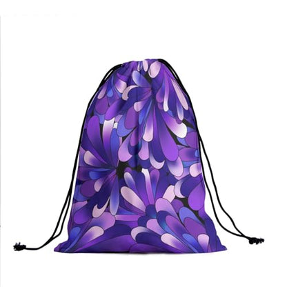 Gymnastics Grip Bag for Gymnasts Gymnastic Drawstring Bag Gym Athlete Bag - color: Abstract Purple Flower, size: 9.25" x 12" (Pack of 1)