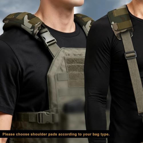 ZINZ 2-Pack Professional Tactical Shoulder Pad, Ultra-Thick & Breathable Cushion for Vest Shoulder Straps and Backpacks, Comfort & Durable - color: Camouflage Green