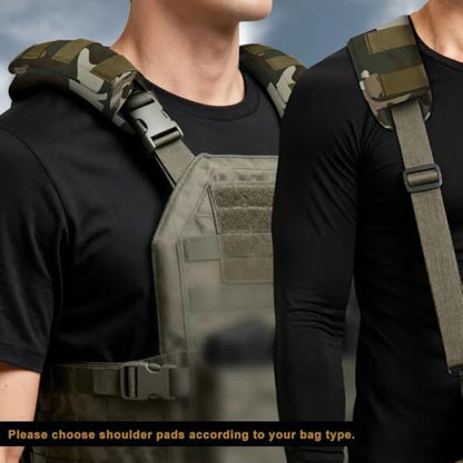 ZINZ 2-Pack Professional Tactical Shoulder Pad, Ultra-Thick & Breathable Cushion for Vest Shoulder Straps and Backpacks, Comfort & Durable - color: Camouflage Green