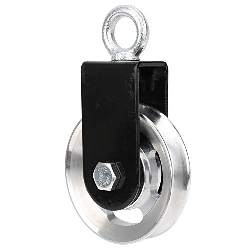 Fitness Equipment Bracket Stainless Steel Pulley, Hanging Wheel DIY Accessory, Mute Pulley with Bearing for Lifting, Rotating Top Ring and Soft Rollers, Durable Rust - Proof Fitnes
