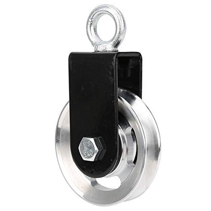 Fitness Equipment Bracket Stainless Steel Pulley Mute Hanging Wheel DIY Accessory for Gym Home Workout Stainless Steel 155x88mm 487g