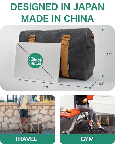Duffle Bag for Travel, Gym Bags for Men, Weekender Bags for Women, Carry On Bag with Luggage Sleeve, Canvas Bag with Shoulder Strap (Navy) - color: Navy