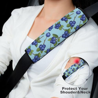 2 Pack Universal Soft and Comfortable Car Seat Belt Pad for Girls and Boys, Stroller Pushchair High Chair, Blueberry Shoulder Protector - color: Pattern 463