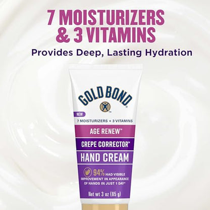 Gold Bond Age Renew Crepe Corrector Hand Cream, Replenishing & Smoothing Formula, 3 oz. - size: 3 Ounce (Pack of 1)