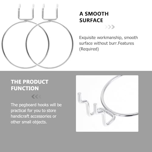 2pcs Pegboard Hooks Heavy Duty Wall Organizer for Garage Workshop Laundry Craft Storage Tool Hanging Board