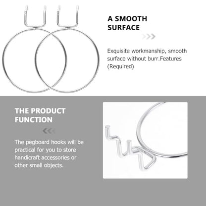2pcs Pegboard Hooks Heavy Duty Wall Organizer for Garage Workshop Laundry Craft Storage Tool Hanging Board
