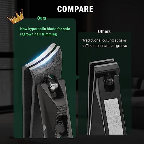 FVION Angled Nail Clippers, Ingrown Toenail Clipper for Thick Nails, Slant Curved Blade Nail Cutters Ingrown Nail Pain Relief Tool - color: Brown
